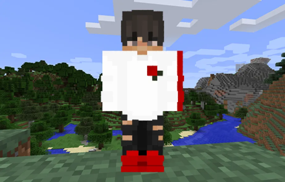 Rose White Boy Skin in Minecraft