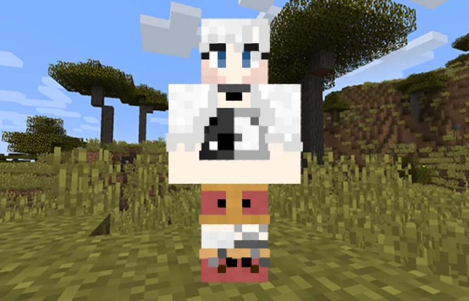 White Hair Girl Skin in Minecraft