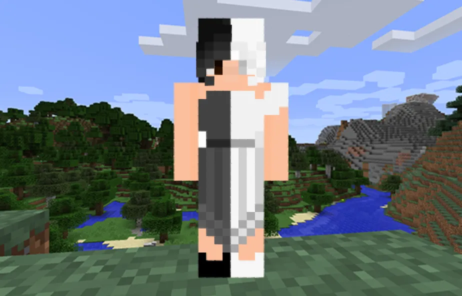 Black and White Dress Skin in Minecraft