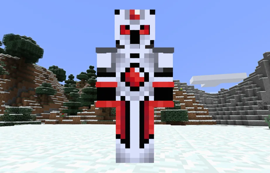 Warrior Red and White Skin in Minecraft
