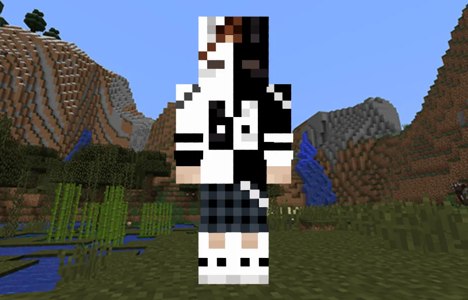 White and Black Bunny Skin in Minecraft