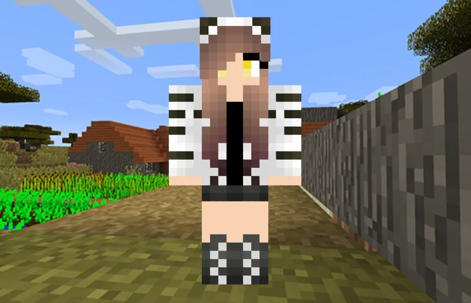 White Tiger Girl Skin in Minecraft