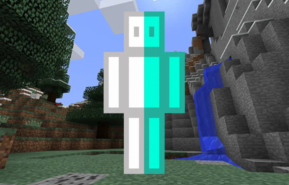 White and Light Blue Skin in Minecraft