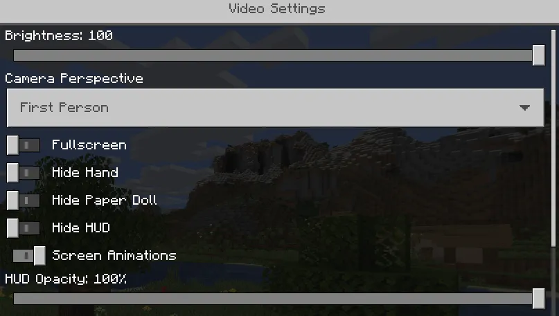 An image of the video settings screen in Minecraft. A green oval highlights  the