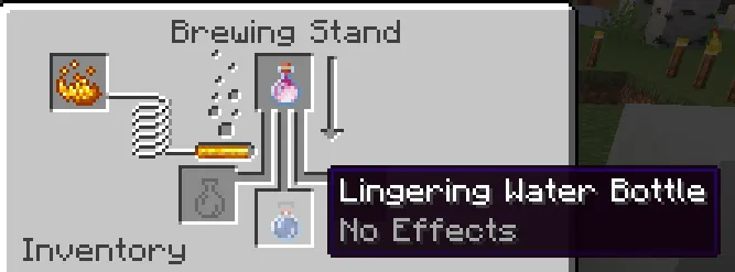Minecraft Lingering Potion Recipe in Brewing Stand