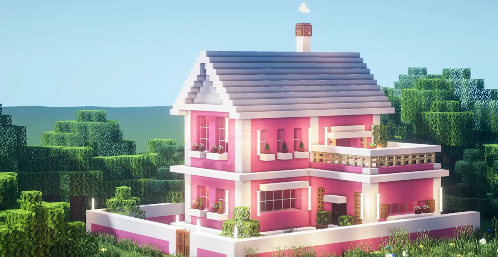 Super Simple Pink House in Minecraft