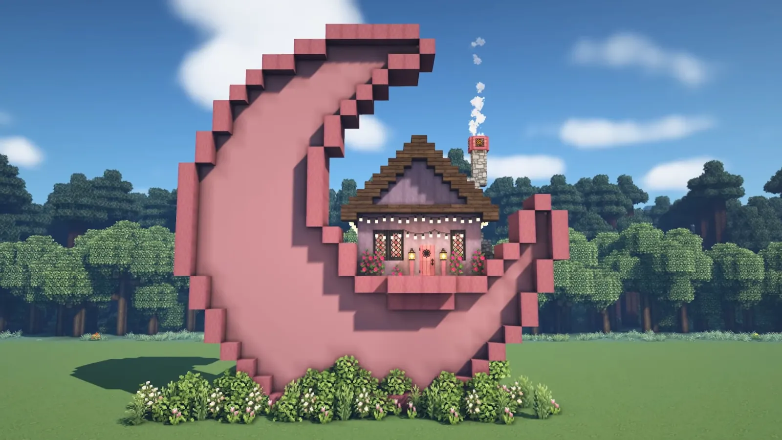 Pink Moon Cottage in Minecraft