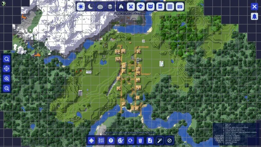 Image of a completed map in Minecraft