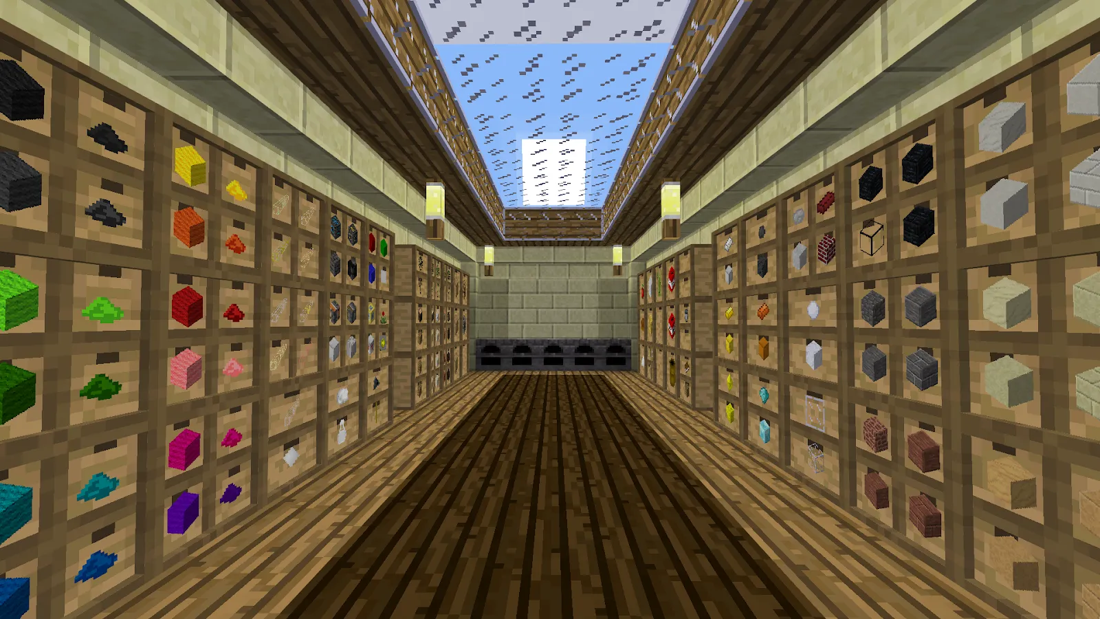 Image showing a corridor of storage drawers in Minecraft