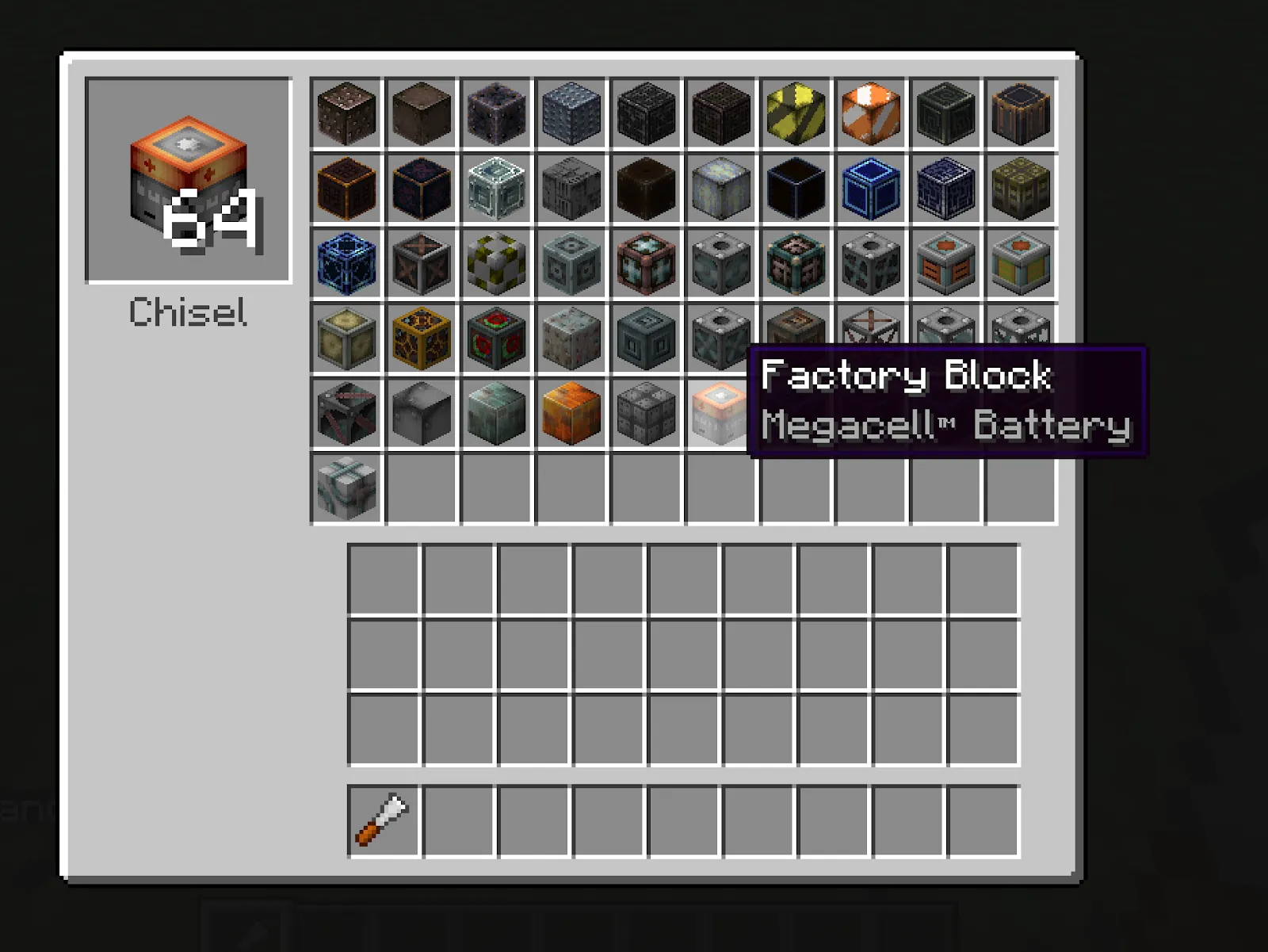 Image showing a block in the chisel mod in Minecraft
