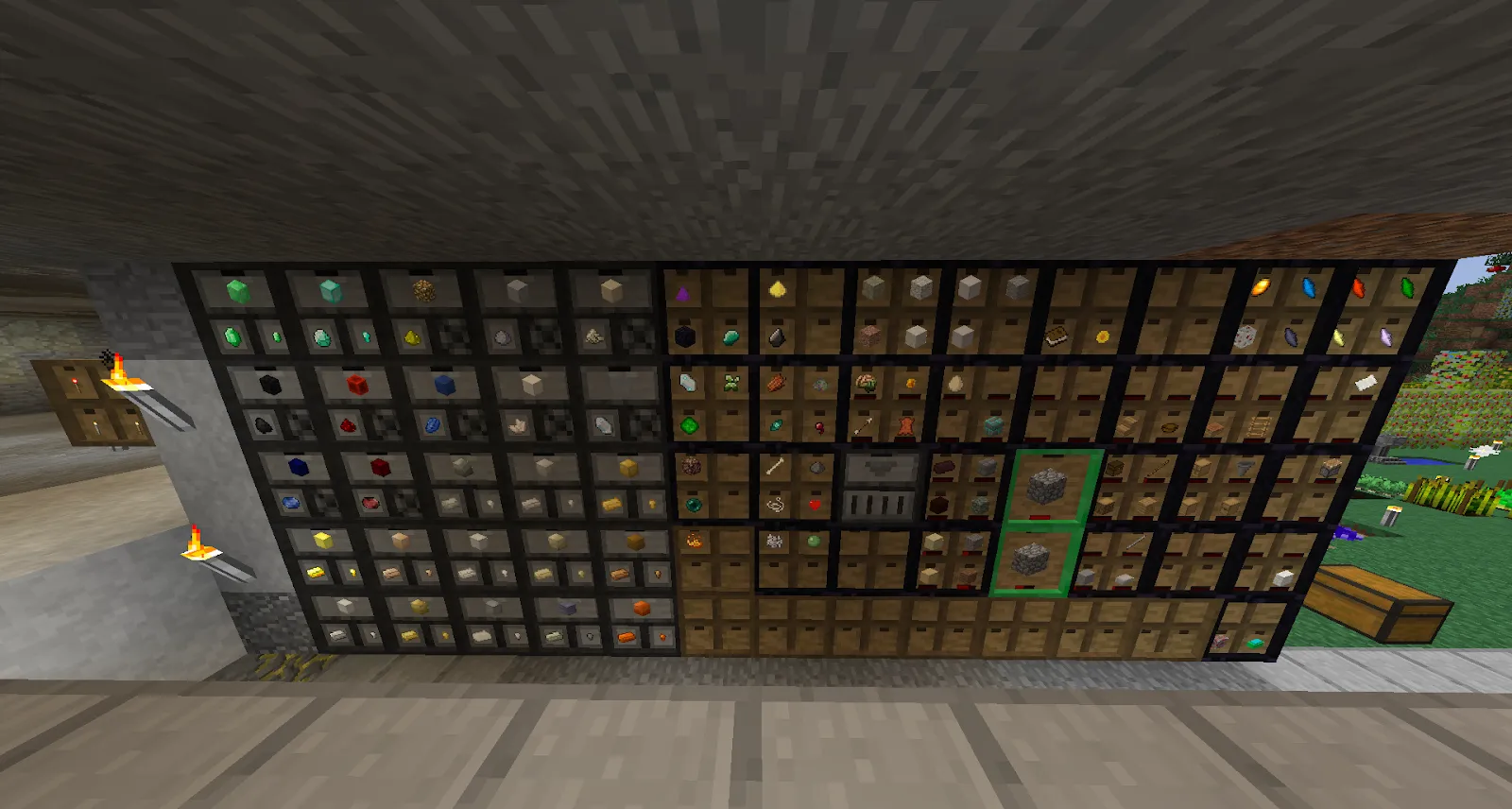 Image showing a wall of storage drawers in Minecraft