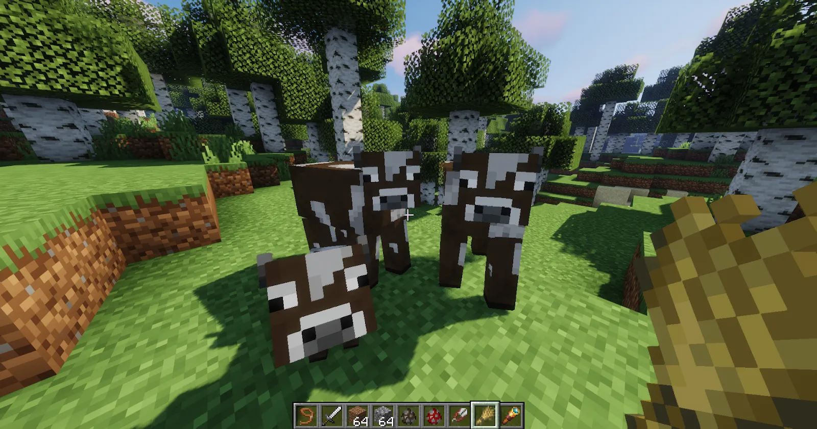 Luring Minecraft Cows with wheat