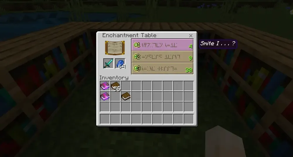 An image showing an enchanting table in Minecraft