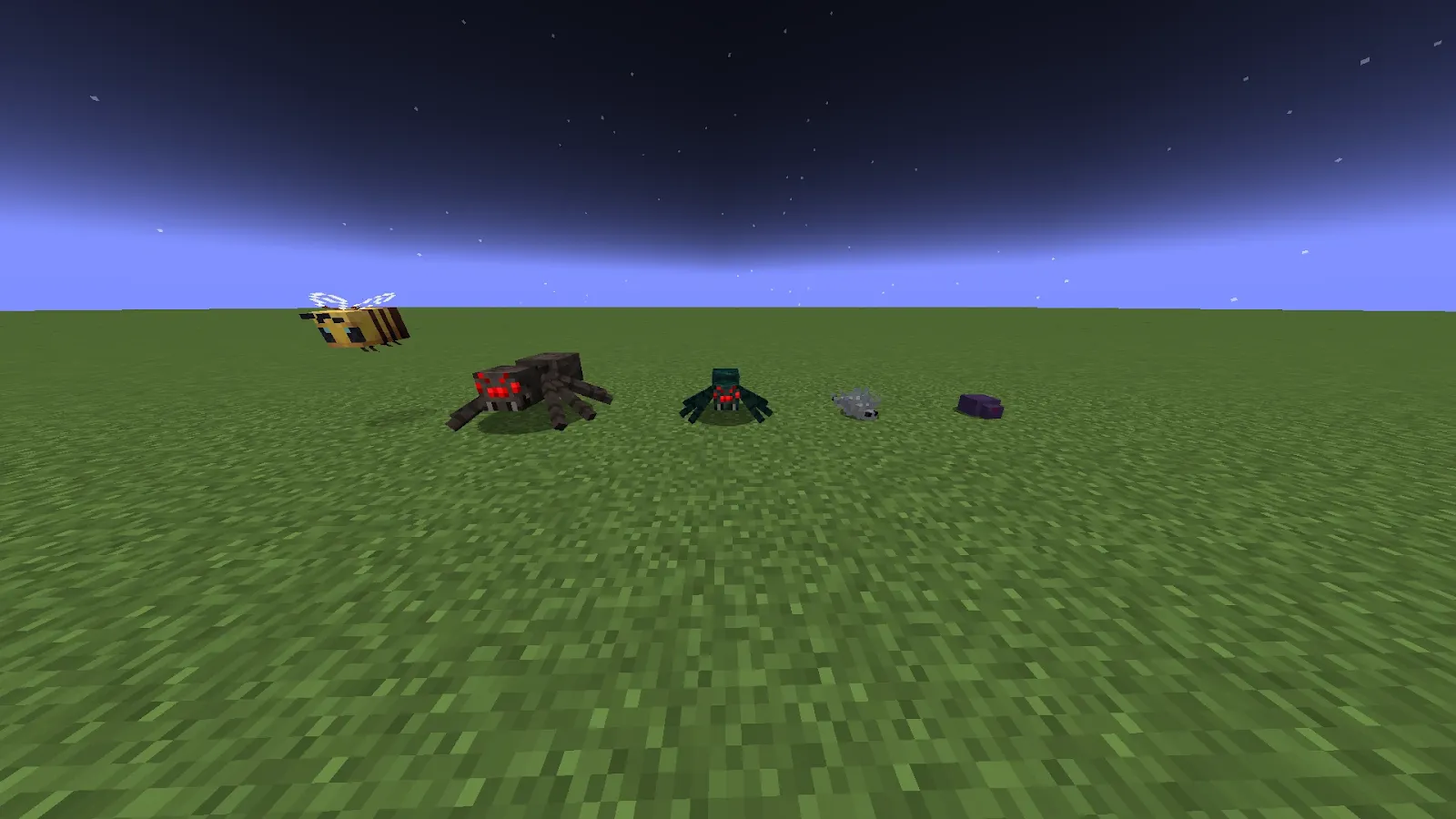 An image of various arthropods in Minecraft