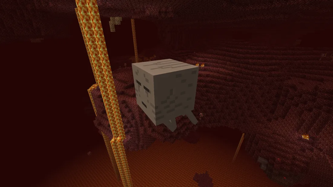 An image of a ghast in Minecraft