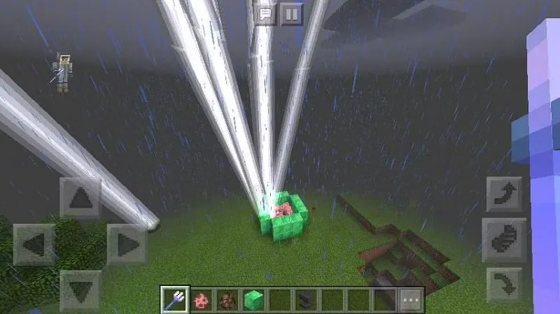 Image of a mob being struck by lightning in Minecraft