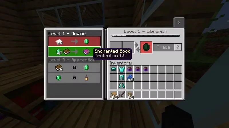 An image of the protection  enchantment in Minecraft