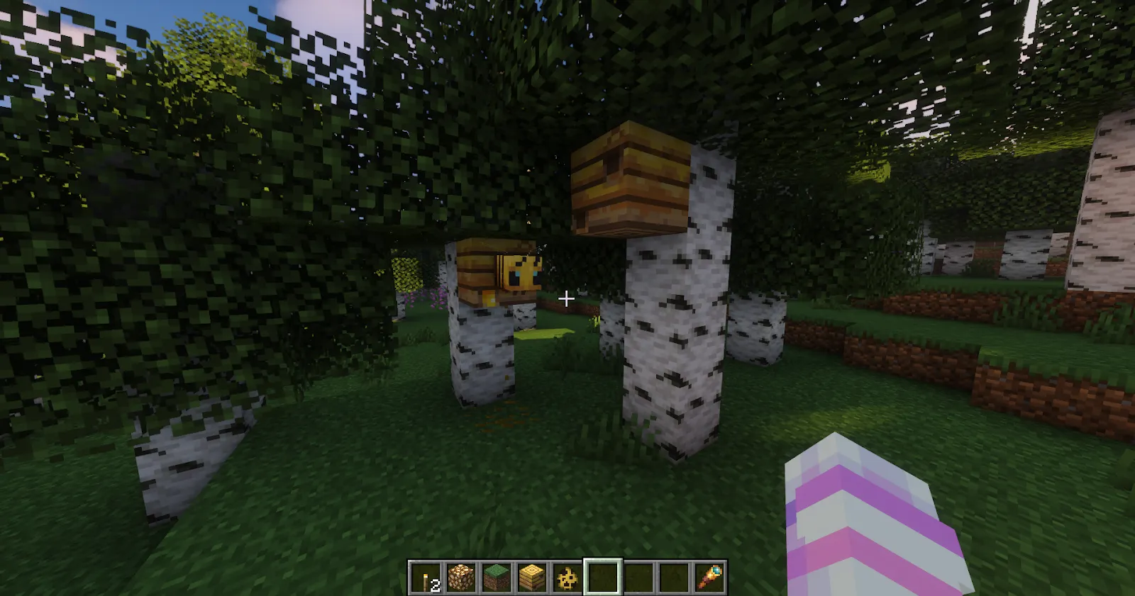 Minecraft Bee leaving a Bee nest