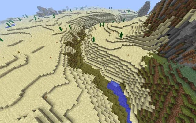 An image of a mined riverbed in Minecraft