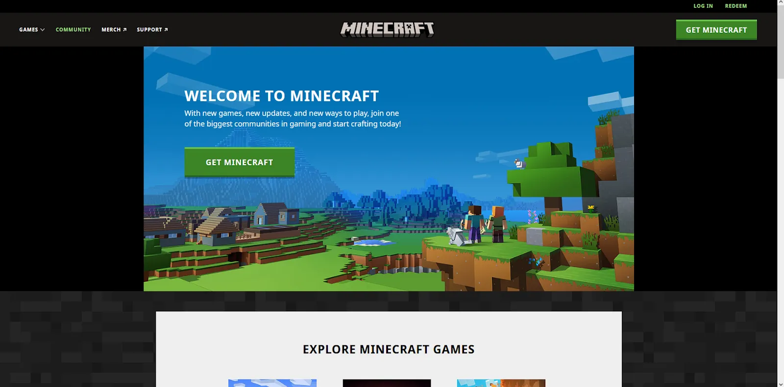 Minecraft.net Website