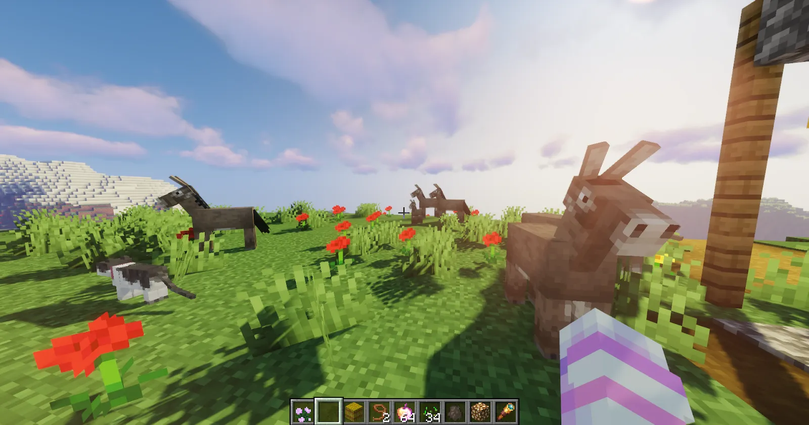 Group of Minecraft Donkeys