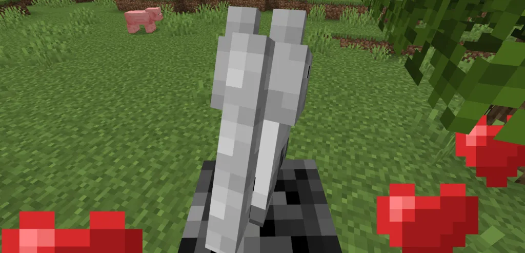 Image of the tamed horse hearts in Minecraft
