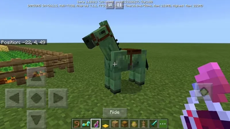 Image of a zombie horse in Minecraft