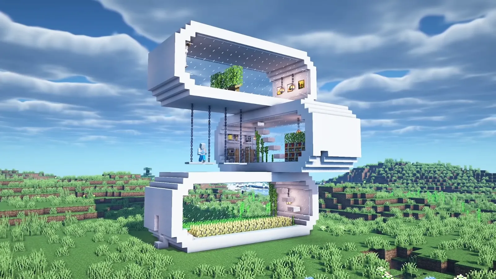 Three Story Minecraft Modern House