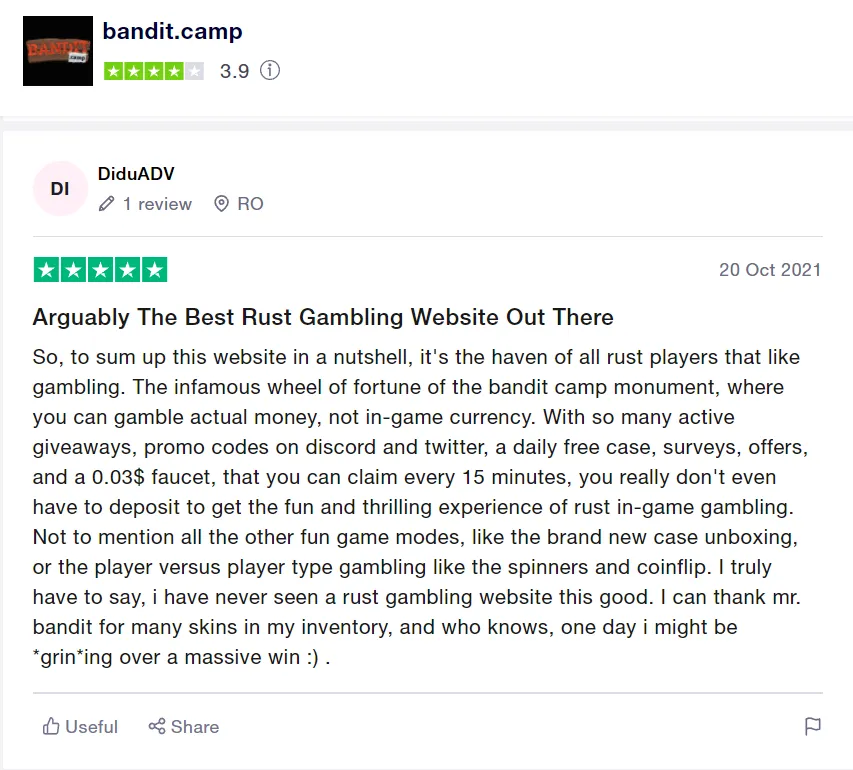 bandit.camp gambling reputation