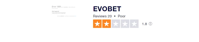 EvoBet rating.