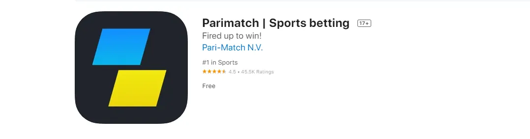Parimatch mobile app.