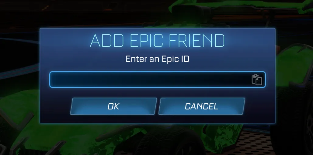 Add Friends Epic ID Rocket League
