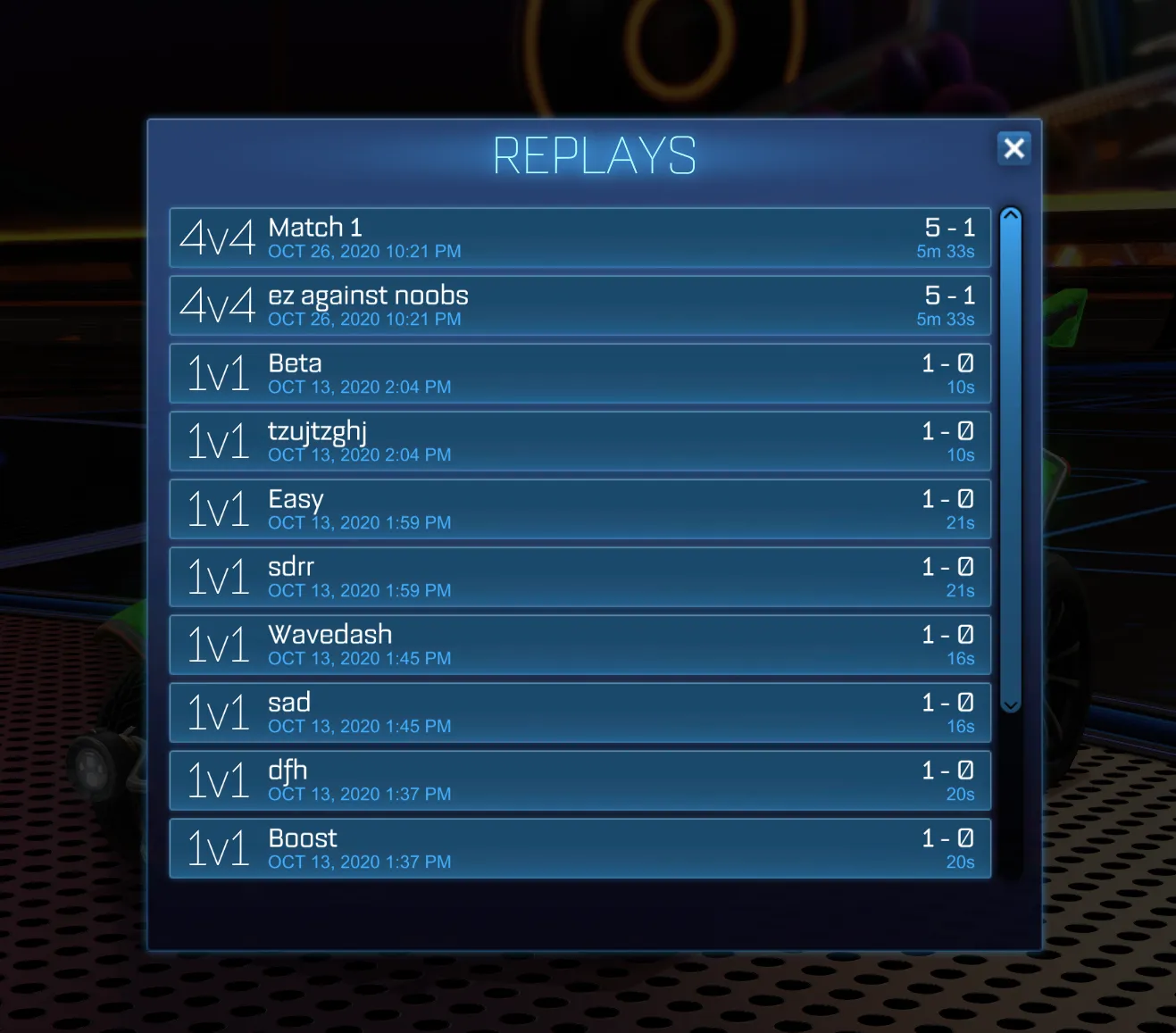 Rocket League how to find replays
