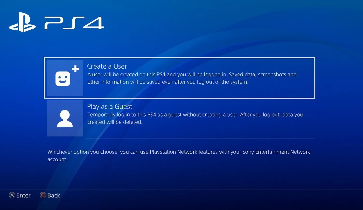 PS4 Add guest Account