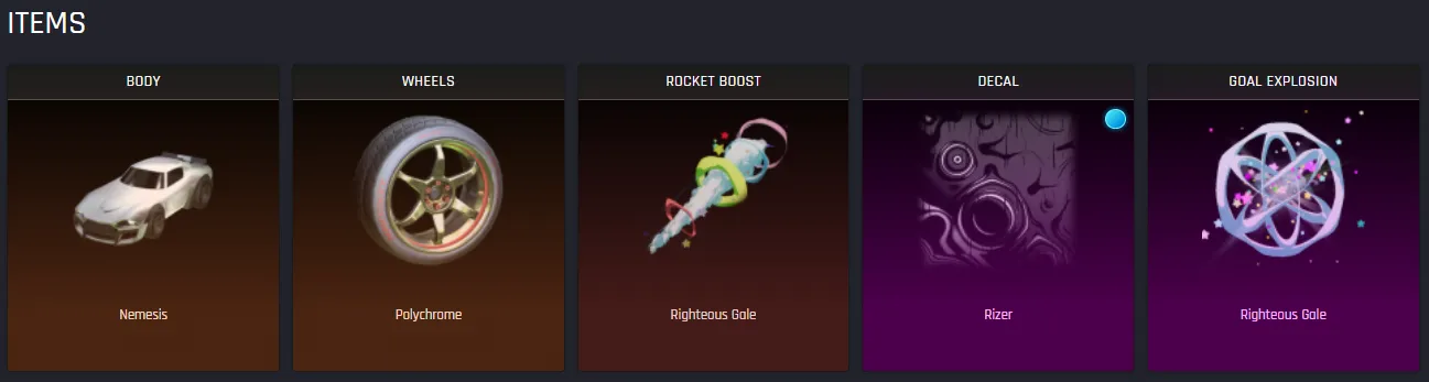Nemesis Rocket League Item List