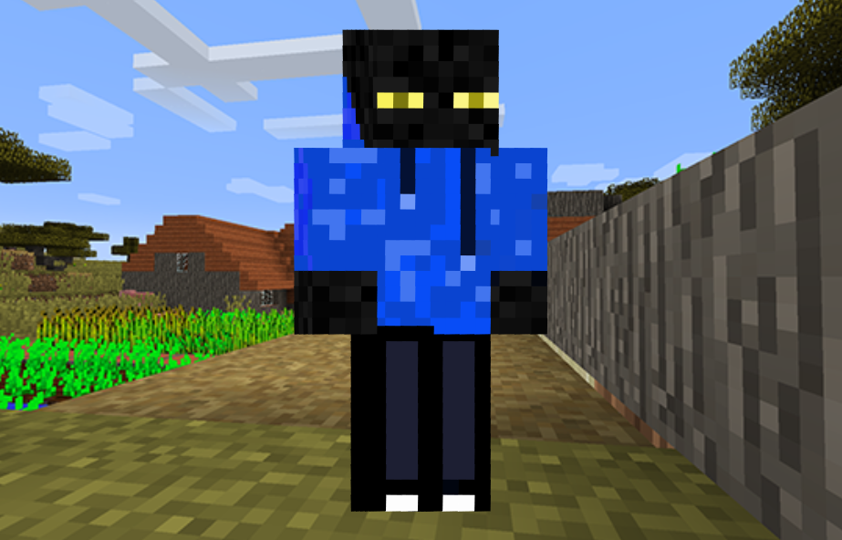 Blue Hoodie Enderman Skin in Minecraft