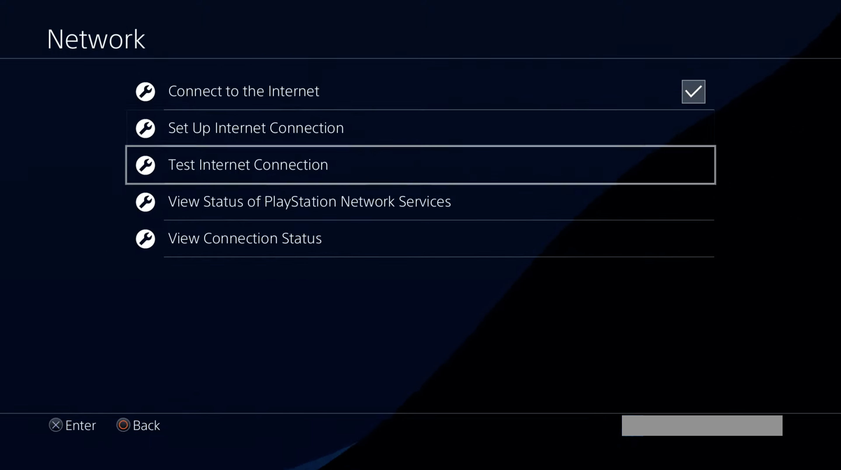 PS4 test connection