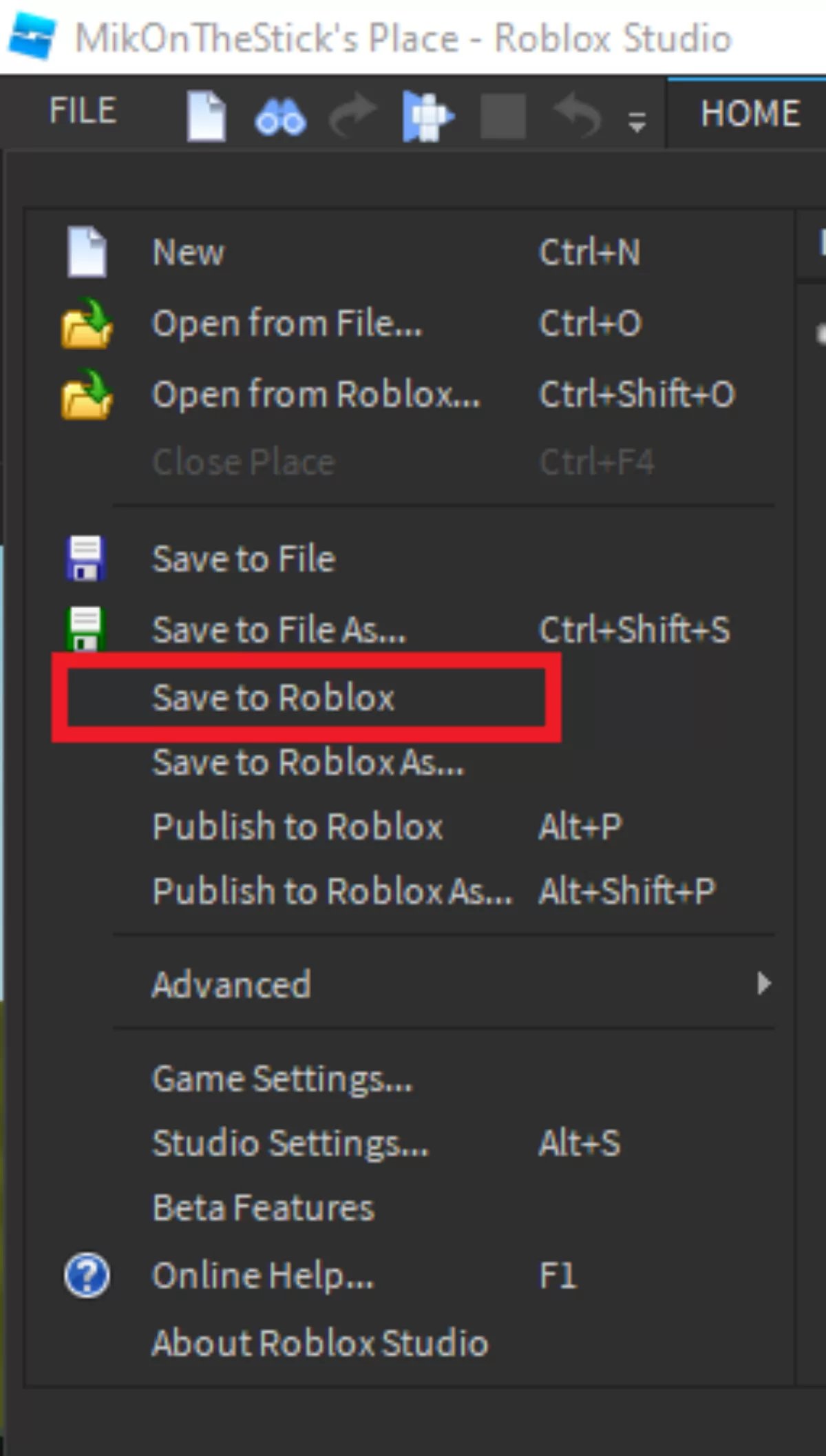 Roblox Studio Save to Roblox