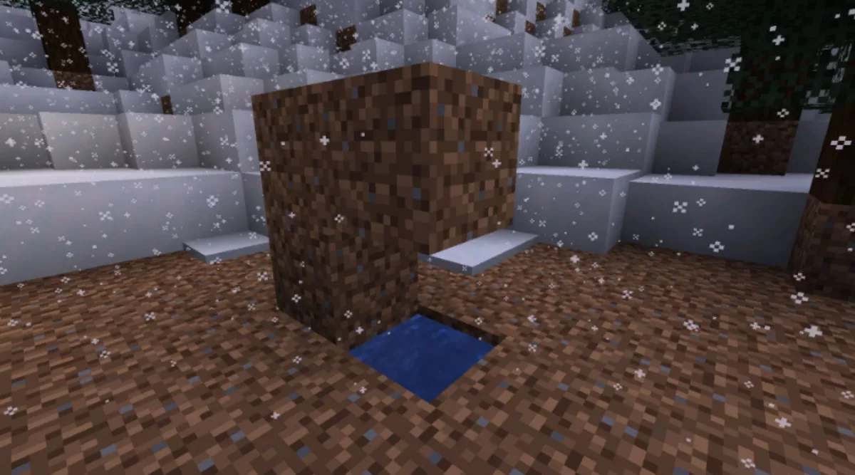 Dirt Blocks Water Freezing in Minecraft