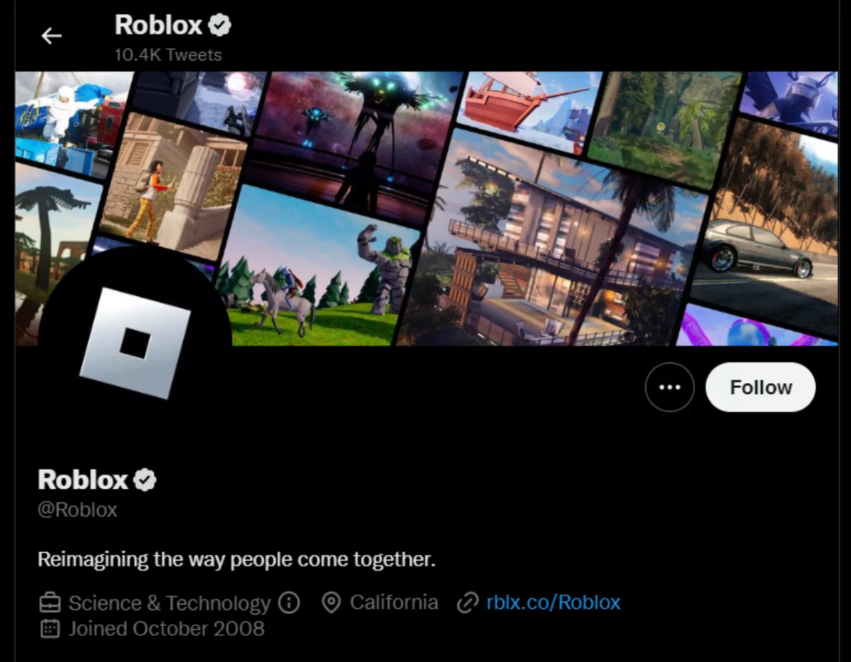 Roblox page