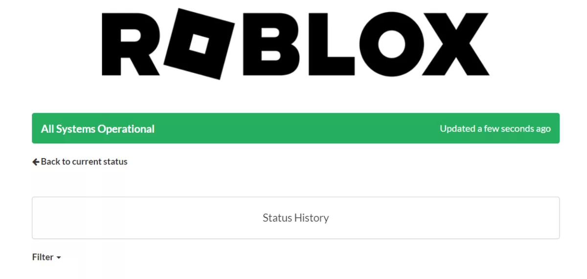 Roblox status page