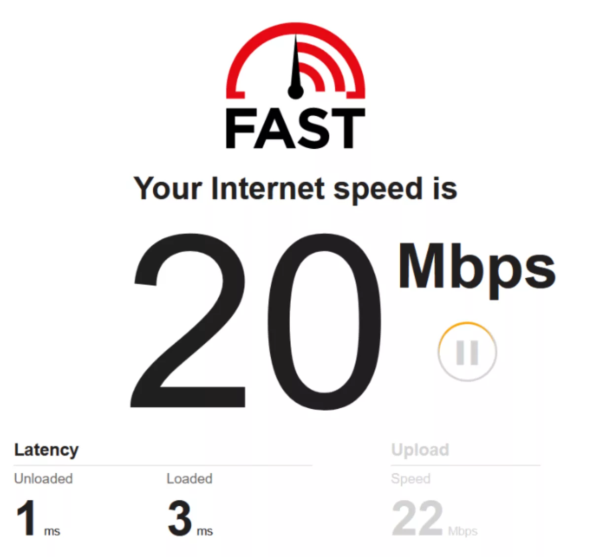 FAST Speed Internet Test